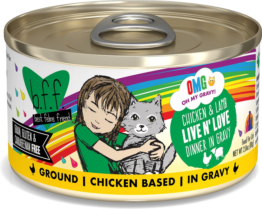 BFF Cat OMG Live N' Love Chicken & Lamb 2.8oz