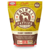 Primal Frozen Raw Rabbit for Dog 6lb Patties
