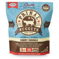 Primal Frozen Raw Rabbit for Cat 3lb Nuggets