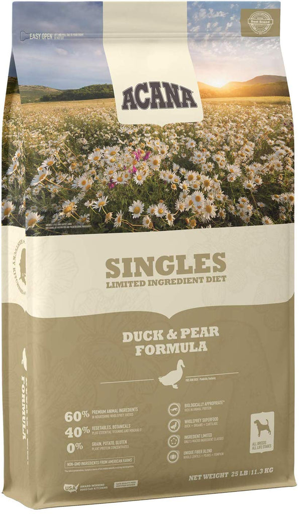 Acana Dry Dog Food Singles Duck & Pear 25lb
