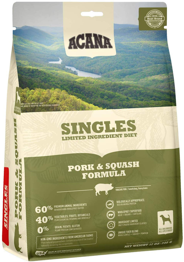 Acana Dry Dog Food Singles Pork & Squash 12oz