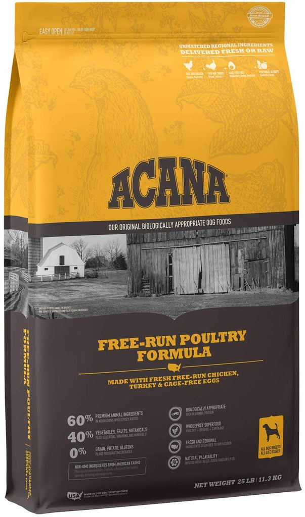 Acana Dry Dog Food Heritage Free-Run Poultry for Dog 25lb