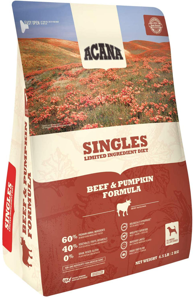 Acana Dry Dog Food Singles Beef & Pumpkin 4.5#