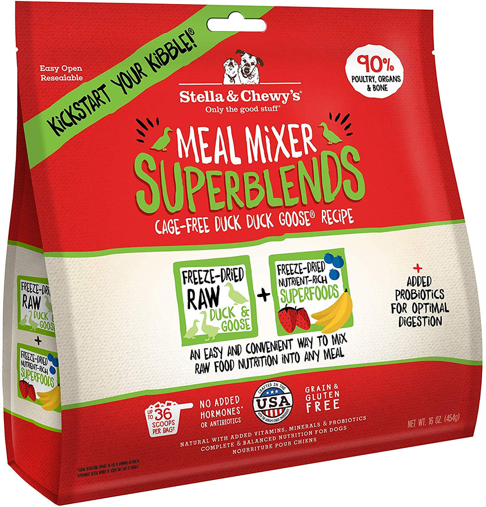 Stella & Chewy's Dried Meal Mixer Super Blends Cage-Free Duck Duck Goose Recipe 16oz