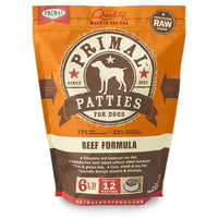 Primal Frozen Raw Beef for Dog 6lb Patties