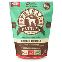 Primal Frozen Raw Chicken for Dog 6lb Patties