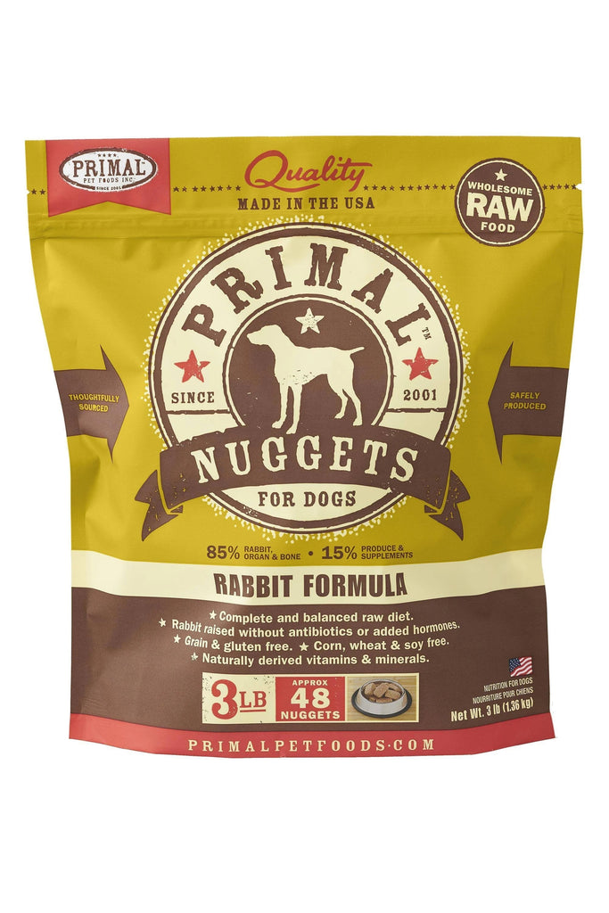 Primal Frozen Raw Rabbit for Dog 3lb Nuggets