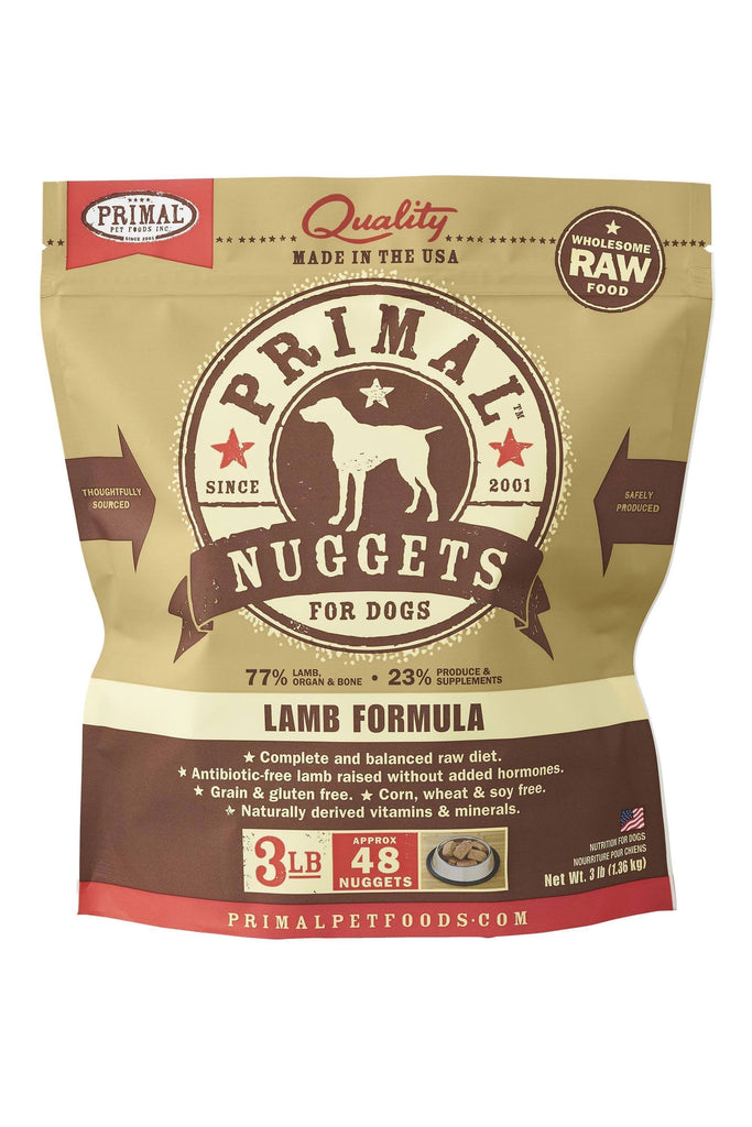 Primal Frozen Raw Lamb for Dog 3lb Nuggets