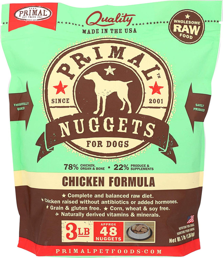 Primal Frozen Raw Chicken for Dog 3lb Nuggets
