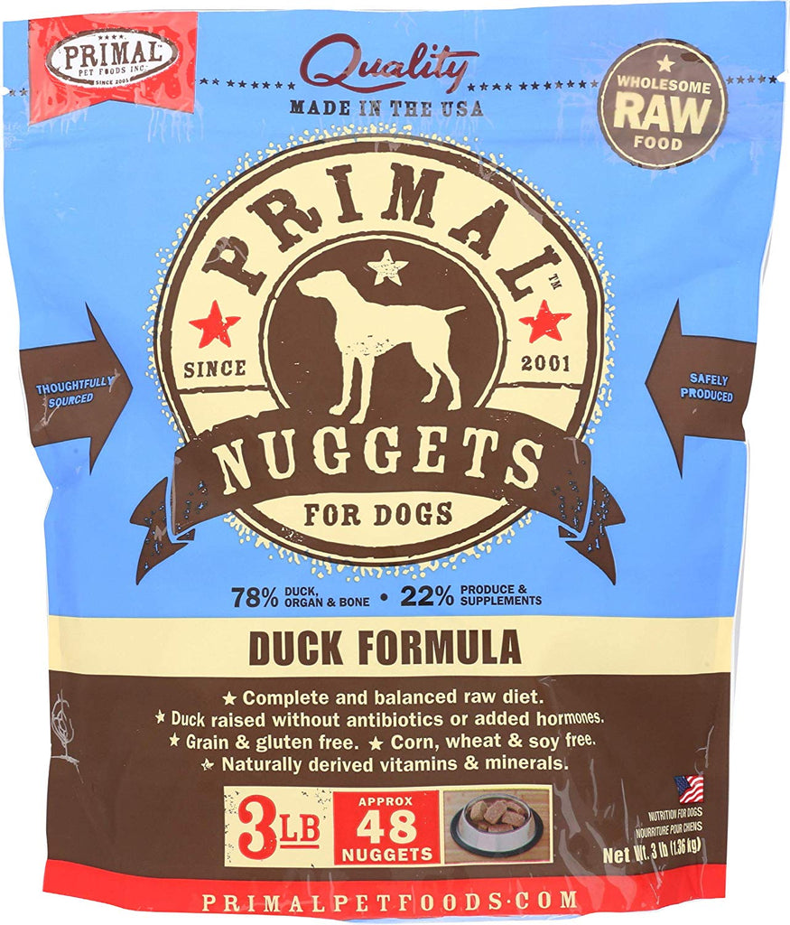 Primal Frozen Raw Duck for Dog 3lb Nuggets