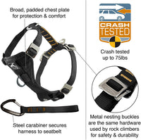 Kurgo Tru-Fit Harness- Auto & Walking Harness, Large, 50-80 lbs, Black