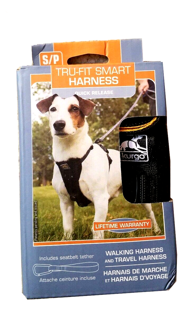 Kurgo Tru-Fit Harness- Auto & Walking Harness, Small, Dogs, Black